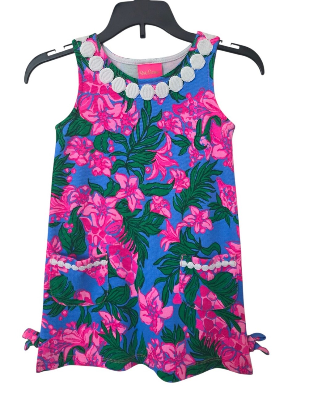 Lilly Pulitzer Little Lilly Knit Shift Cerise Pink Safari Sunset Dress (S 4-5 )
